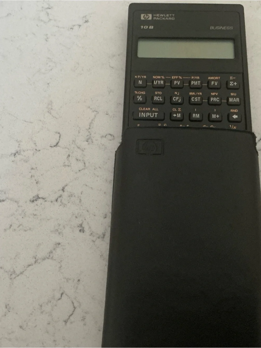 Vintage 1987 HP Hewlett Packard 10B business calculator black with case